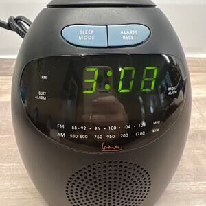Michael Graves Philips Clock/Radio Egg Shape Black Modern